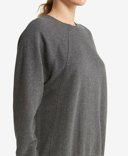 Grey Melange Cashmere Raglan Sweater