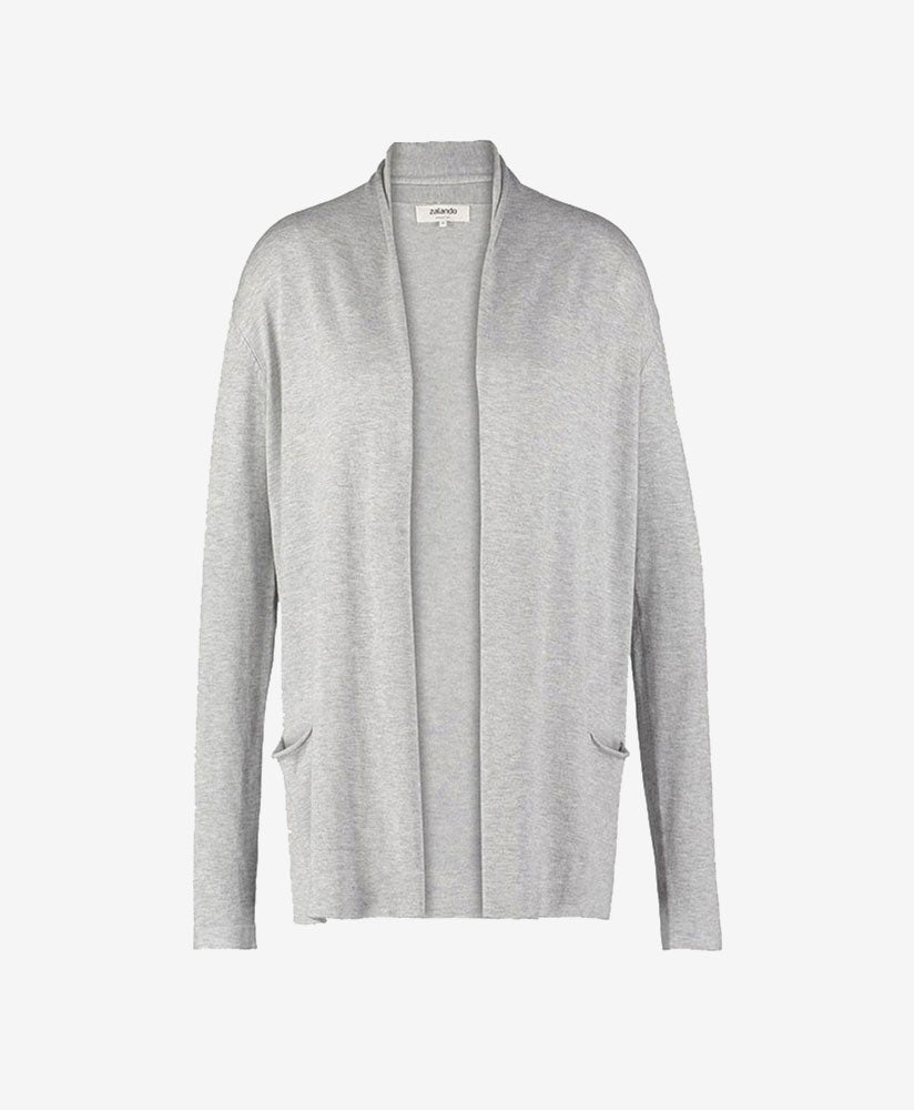 Grey Melange Cashmere Raglan Sweater