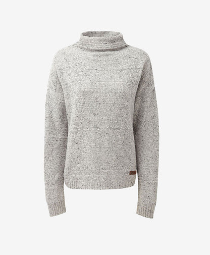 Grey Melange Cashmere Raglan Sweater