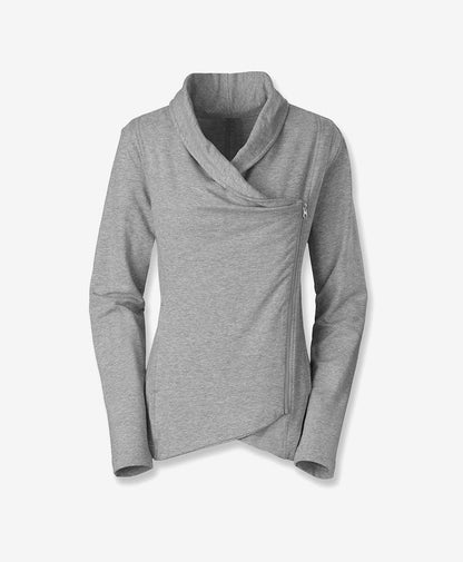 Grey Melange Cashmere Raglan Sweater